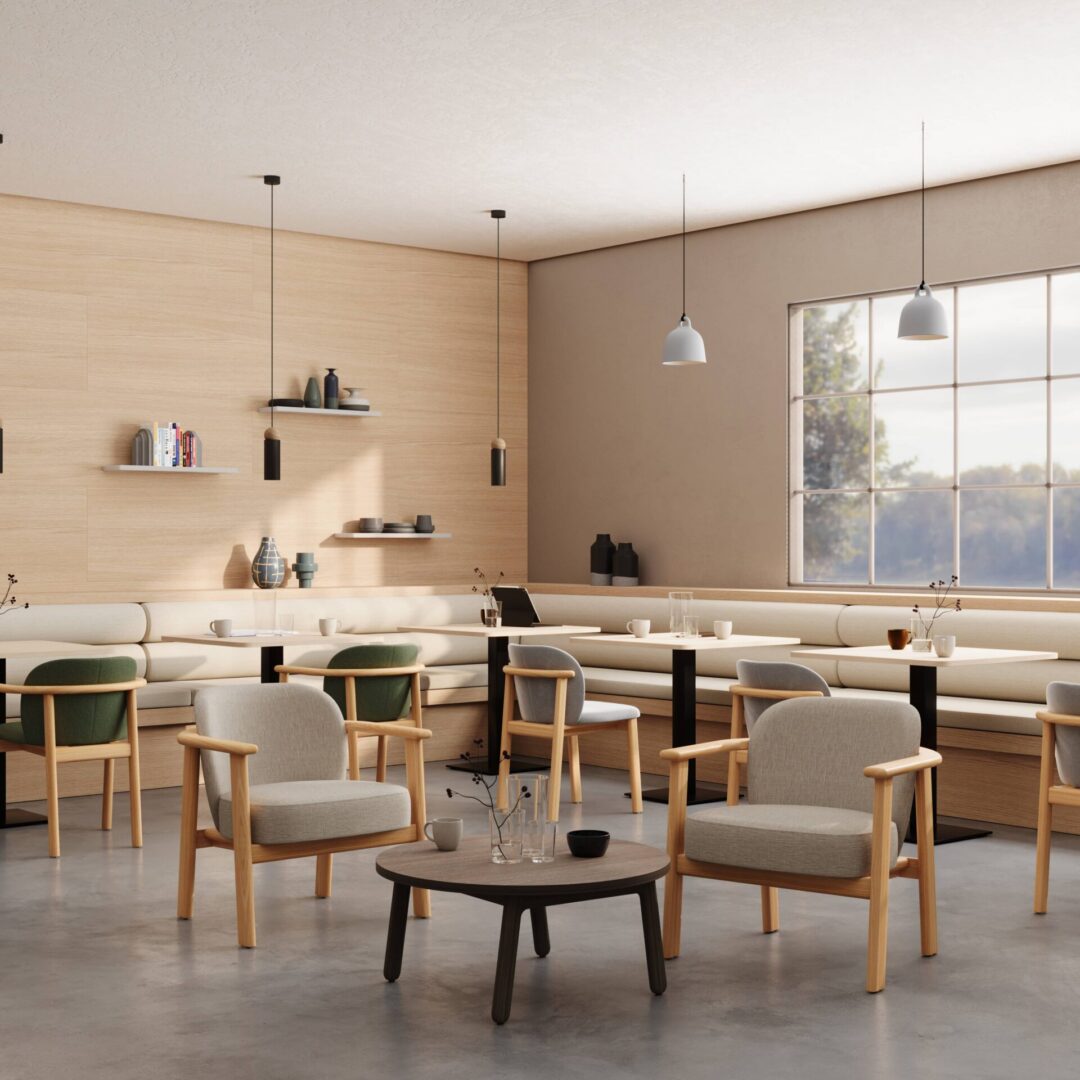 Custom restaurant booth seating in a premium hospitality dining environment designed by Keca.