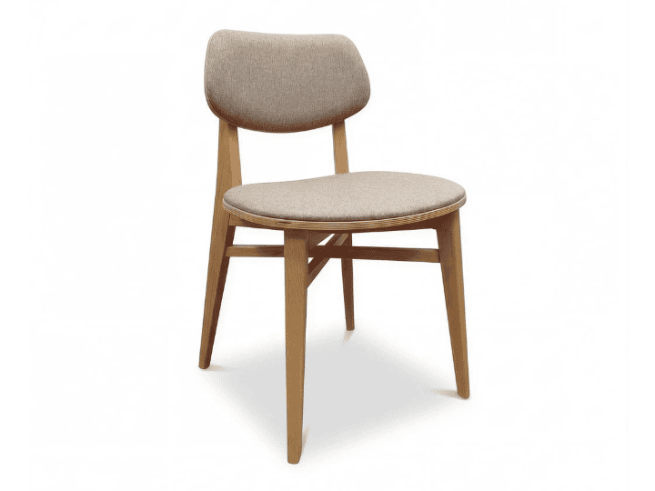 Chaise de salle à manger rembourrée en bois naturel – BW-HUBERT-USB
