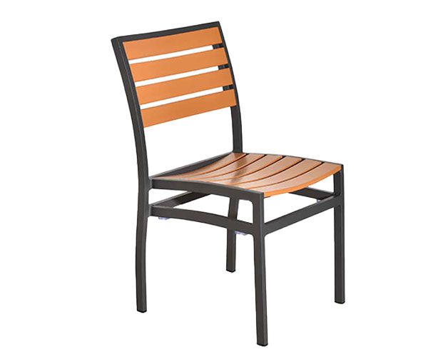 A wooden and metal chair on a white background