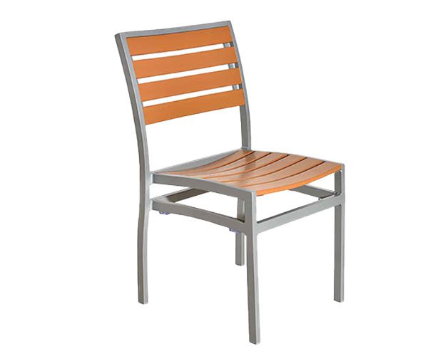 A wooden and metal chair on a white background