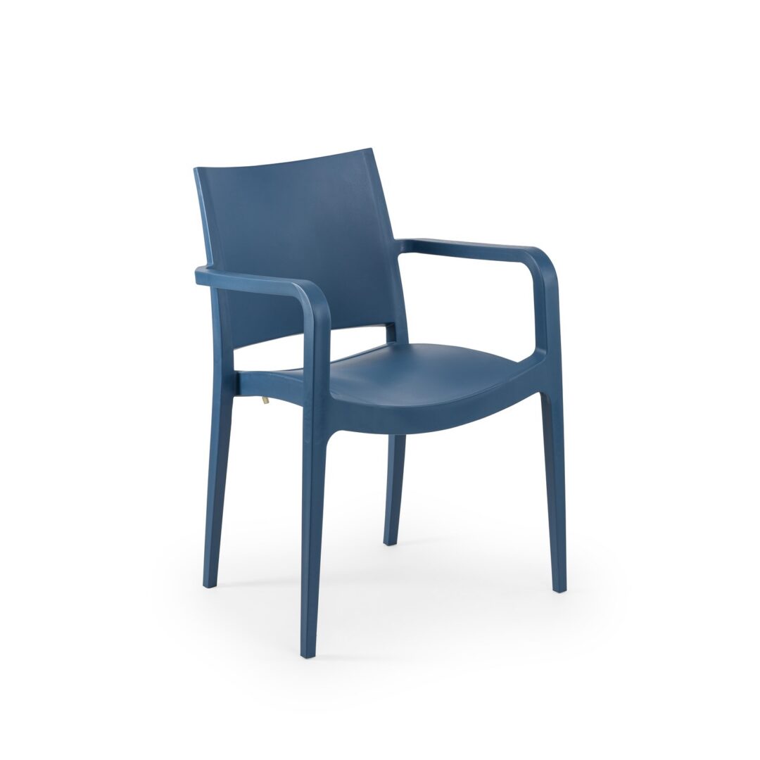 Specto XL chair at a contemporary restaurant dining table in warm natural light, in-stock commercial seating available now from Keca's Florida showroom.